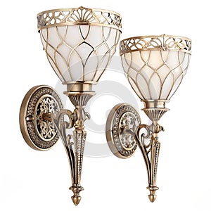 Elegant Pair of Wall Sconces Design isolated on white background