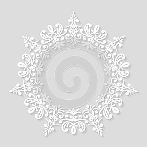 Elegant paper retro floral frame.