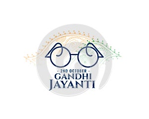 elegant patriotic gandhi jayanti banner with spectacles design vector