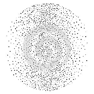 Elegant pattern with black polka dots of small and large scale. Splatter background photo