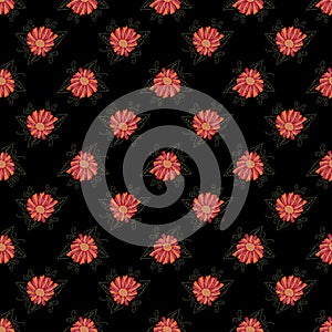 Elegant pattern with floral element. Herbal, botanical theme vector background