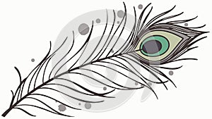 Elegant Peacock Feather, Nature Bird Art Graphic, vector design Generative AI photo