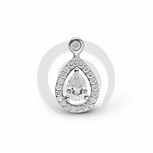 Elegant Pear-shaped Diamond Pendant In White Gold