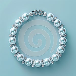 Elegant pearl necklace with diamond details