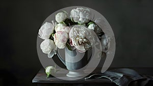 Elegant Peony Still Life - Perfect for Romantic Designs. Concept Floral Inspiration, Romantic