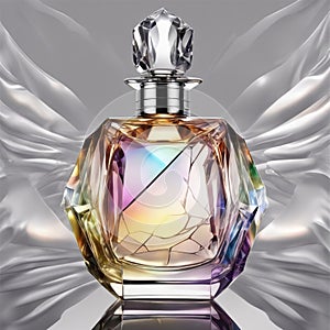 Elegant perfume bottle mockup design, Broken Glass effect