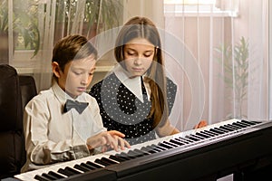 Elegant Piano Duet at Home