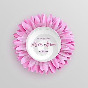 Elegant pink gerbera flower template