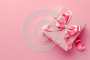 Elegant Pink Gift Box on Matching Background