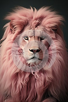 Elegant pink lion posing.