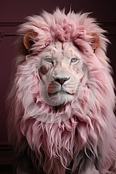 Elegant pink lion posing.