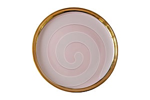 Elegant pink plate with golden rim