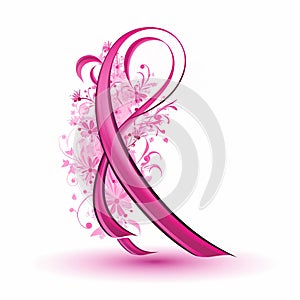 Elegant Pink Ribbon on White Background A Classic and Timeless Elegance