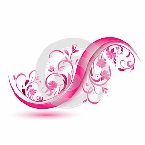 Elegant Pink Ribbon on White Background A Classic and Timeless Elegance