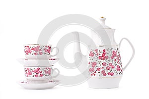 Elegant porcelain tea set