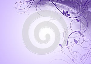 Elegant purple background with swirls and space for your text