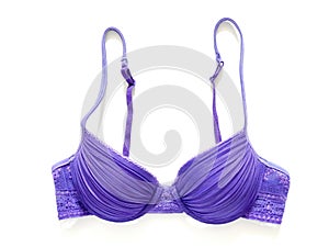 Elegant purple bra isolated on white background