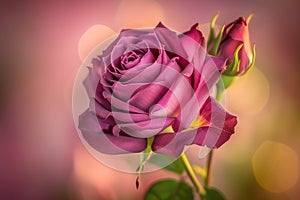 Elegant Purple Rose in Ethereal Glow