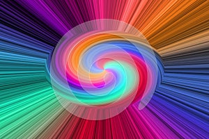 Elegant Rainbow colors stripes tangled in a ball. Colorful background design