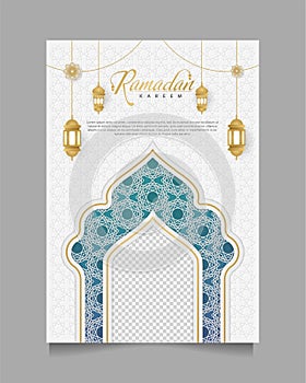 Elegant Ramadan Kareem Background, for poster, frame concept, flyer, poster