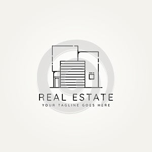 Elegant real estate minimalist line art icon logo