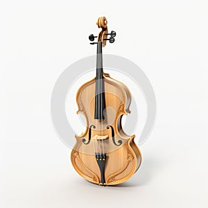 Elegant Realism: 3d Violin Royalty Free Image In Aykut Aydogdu Style