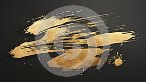 An elegant and realistic modern illustration of golden paint smear on a dark black background. It would be suitable for