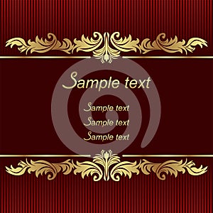 Elegant red Background with golden Borders