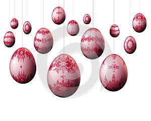 Elegant red decorated Easter Eggs