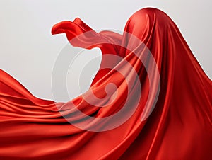 Elegant Red Fabric Flowing