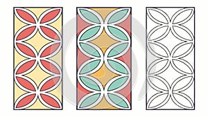 Elegant Repeating Rectangular Geometric Pattern Panels, vector design Generative AI