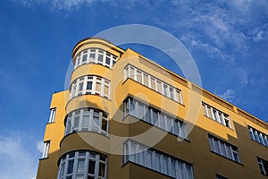 Elegant residential building made in functionalist architectural style