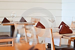 Elegant restaurant interior detail