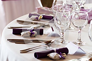 Elegant restaurant table set
