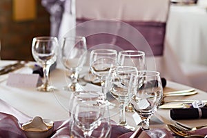 Elegant restaurant table set