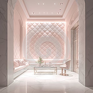 Elegant Retail Space, Pink Marble, Luxury Aesthetic