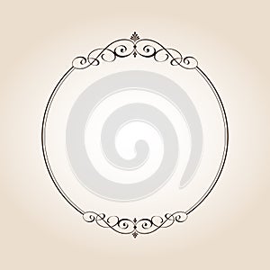 Elegant retro frame .Vector illustration.Brown.