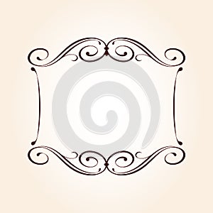 Elegant retro frame.Vector illustration.Brown .