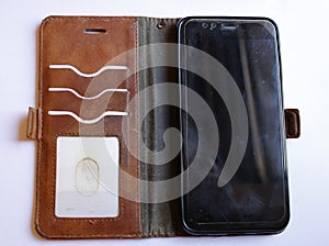 Elegant Retro Leather Mobile Phone Case with ID and Credit Card Slot Holder