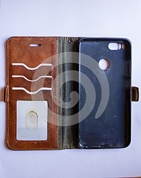 Elegant Retro Leather Mobile Phone Case with ID and Credit Card Slot Holder