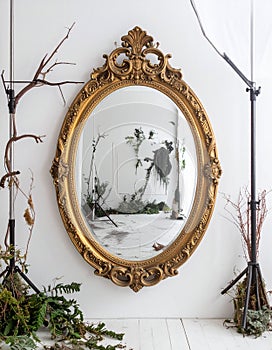 Elegant Rococo Mirror on a Studio Set