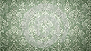 Elegant sage green damask pattern background texture for design projects. Generative AI