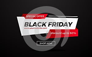 Elegant sale banner label for black friday discount offer for retail shopping commerce