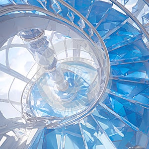 Elegant Sapphire Staircase - A Grand Ascend to Luxury