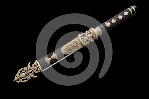 elegant saya scabbard with intricate ornaments