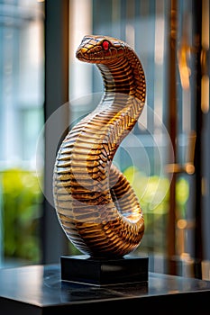 Elegant Sculpture of a Serpent