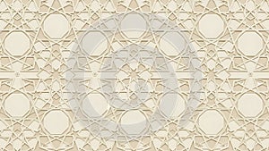 Elegant Seamless Islamic Geometric Pattern with 3D Embossed Effect