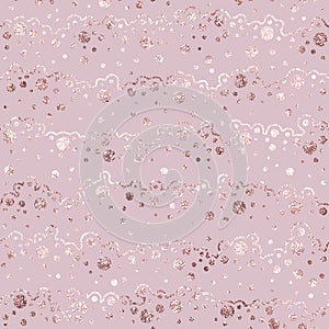 Elegant seamless pattern. Delicate background. Pink texture with effect metallic foil.  Repeating pattern rose gold. modern stylis