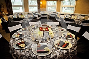Elegant setup for catered dinner