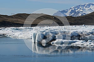 Elegant shot of sediment on a glacier in Iceland